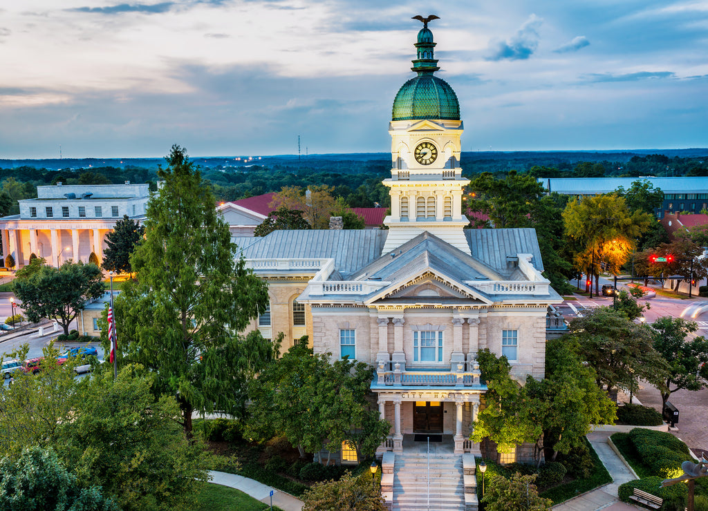 Downtown of Athens, Georgia, USA, at dusk