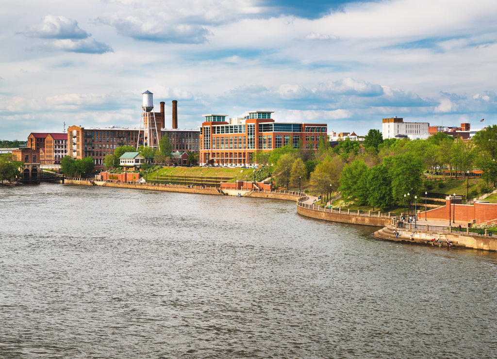 Buildings in downtown Columbus, Georgia, along riverwalk