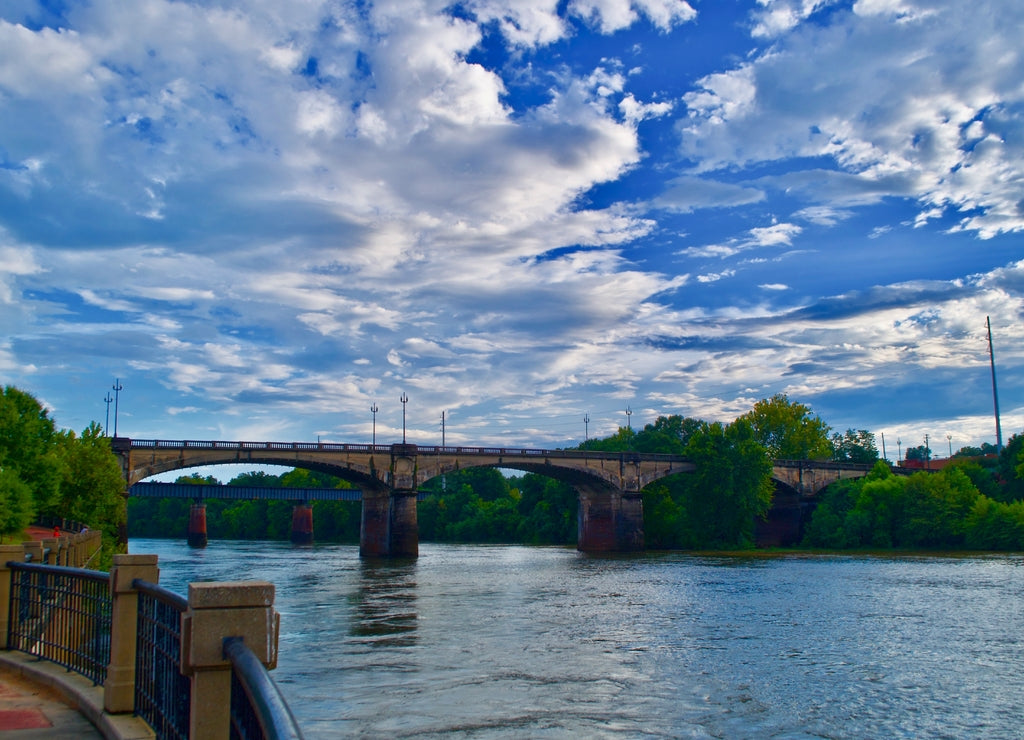 Dillingham Street Bridge view from Chattahoochee riverwalk in Columbus, Georgia