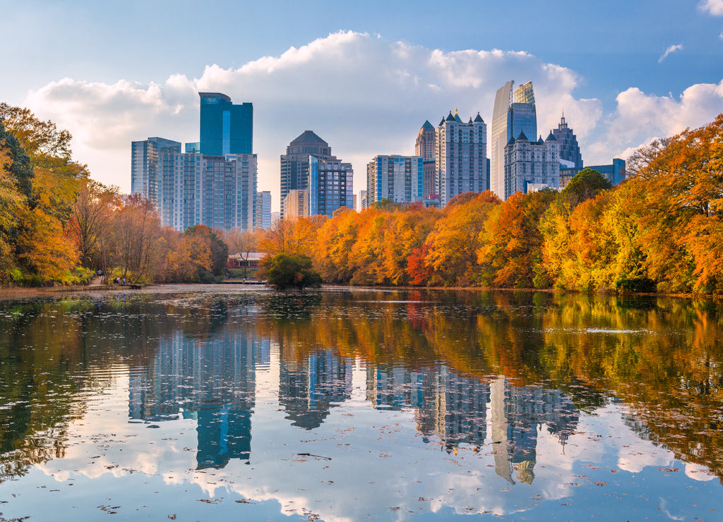 Atlanta, Georgia, USA Piedmont Park skyline in autumn