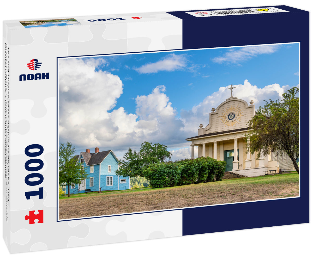 The Old Mission State Park in North Idaho, USA, preserving the Mission of the Sacred Heart, or Cataldo Mission historic Church and Parish House