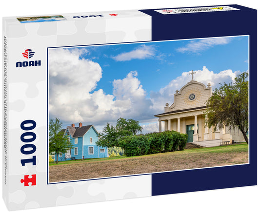 The Old Mission State Park in North Idaho, USA, preserving the Mission of the Sacred Heart, or Cataldo Mission historic Church and Parish House