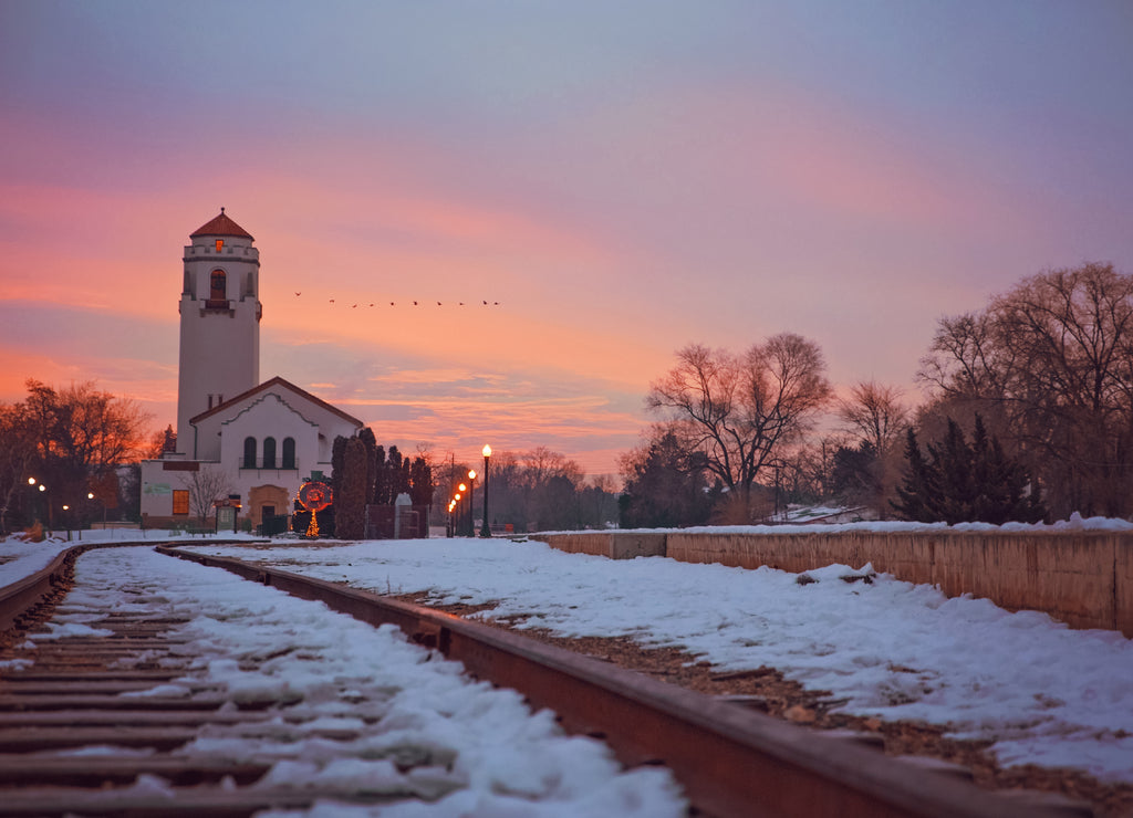 sunrise photo of the Boise Train Depot, Idaho