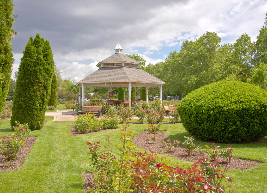 Gazebo and gardens in Boise Idaho