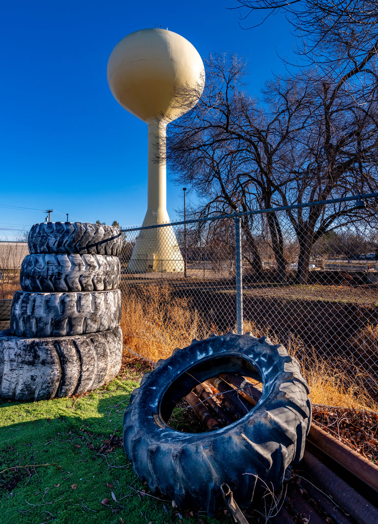 Abandon tires and water tower in Meridian Idaho