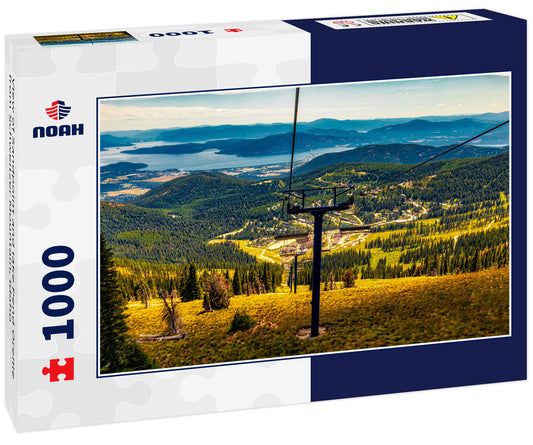 View of Sandpoint and lake Pend Oreille from Schweitzer Mountain, Idaho