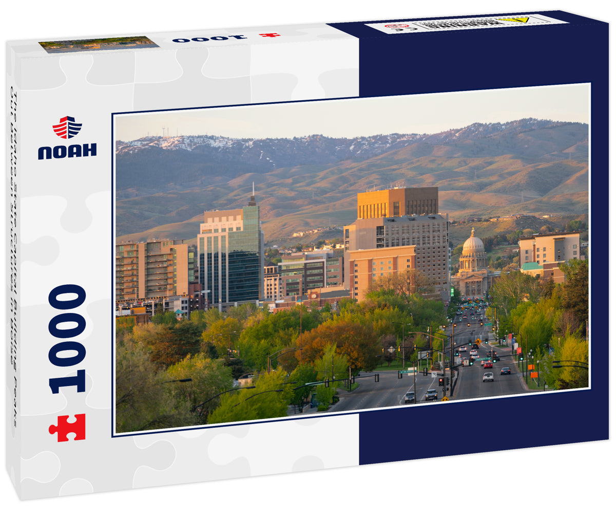 The Idaho State Capital Building Peaks Out Between Structures in Boise