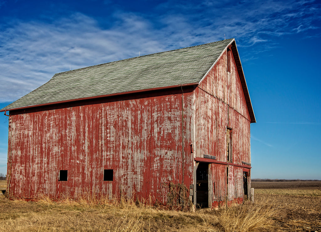 Old barn in rural Christian County Illinois