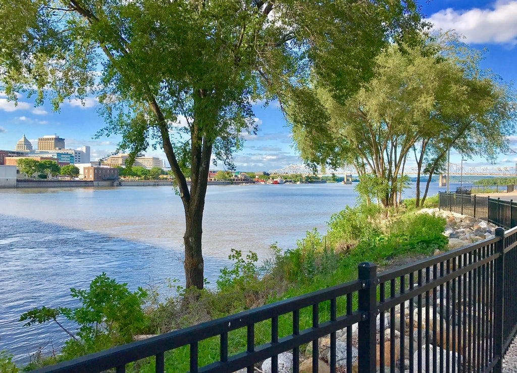 Beautiful view riverfront of Peoria Illinois