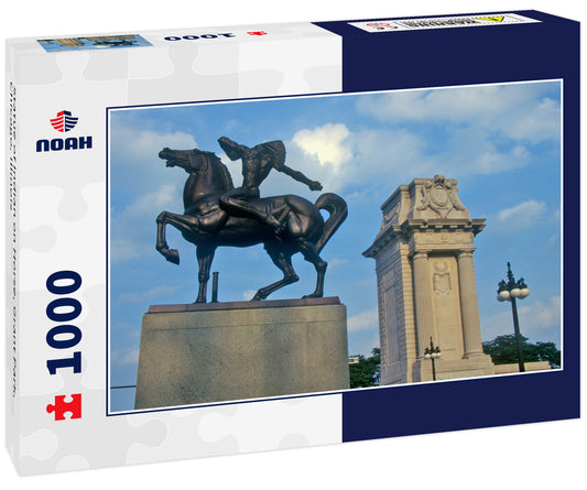 Statue of Indian on Horse, Grant Park, Chicago, Illinois
