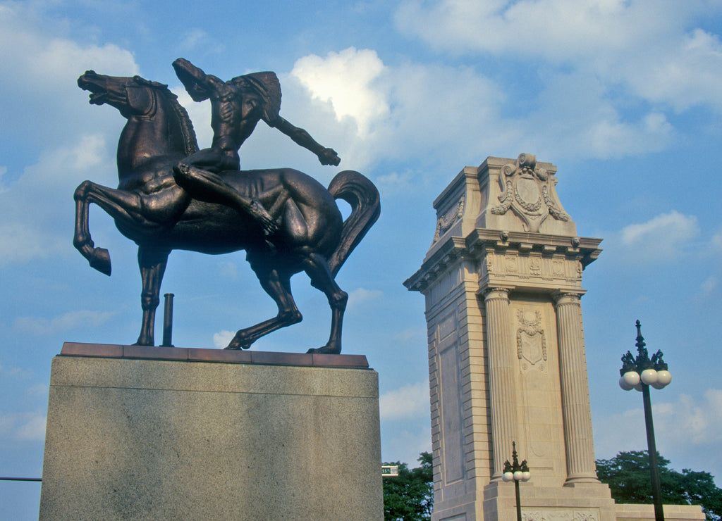 Statue of Indian on Horse, Grant Park, Chicago, Illinois