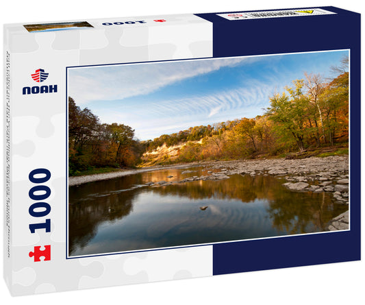 Fall color on the Vermillion River as it runs through Matthiessen State Park near Ottawa, Illinois