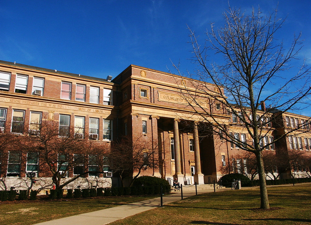 University of Illinois at Urbana Champaign campus building in winter