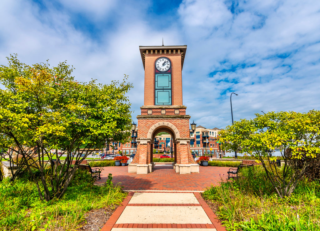 Clock Tower view in Algonquin Town of Illinois