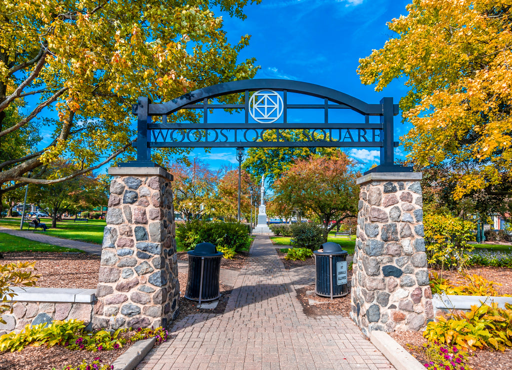 Woodstock Square view in Woodstock Town of Illinois