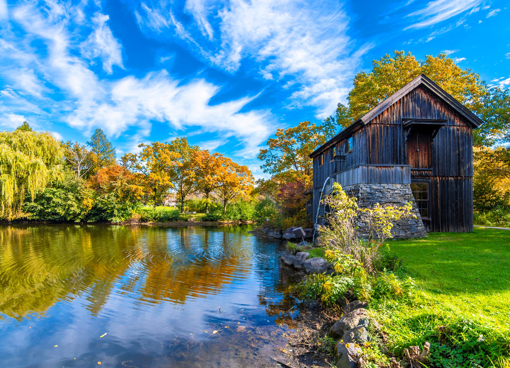Old Watermill in Midway Village of Rockford Town, Illinois