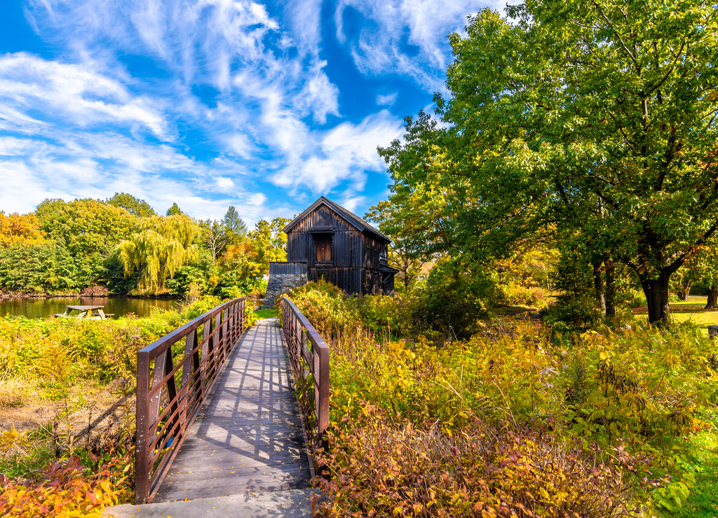 Old Watermill in Midway Village of Rockford Town, Illinois