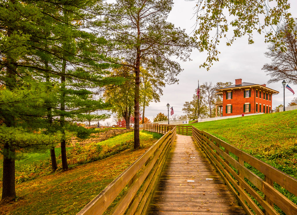 Historical District view in Galena Town of Illinois State