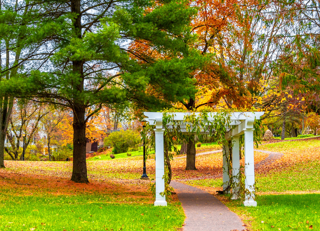 Historical Galena Town view at Autumn in Illinois of USA