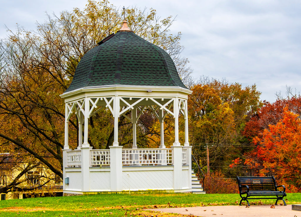 Grant Park view at autumn in Galena Town of Illinois