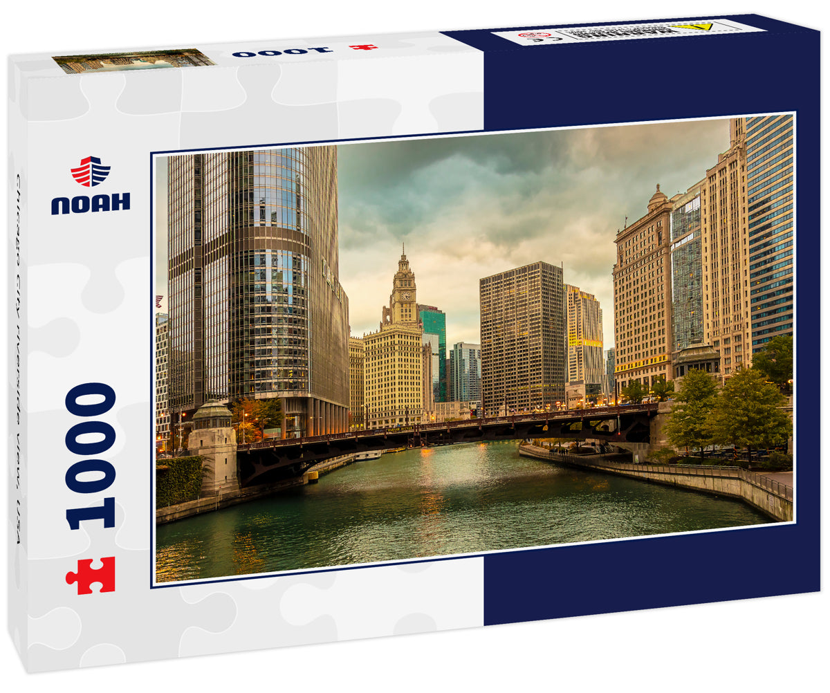 Chicago City riverside view, USA