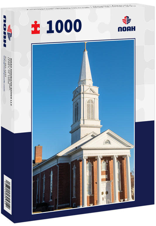 Old church and spire in Geneseo, Henry county, Illinois