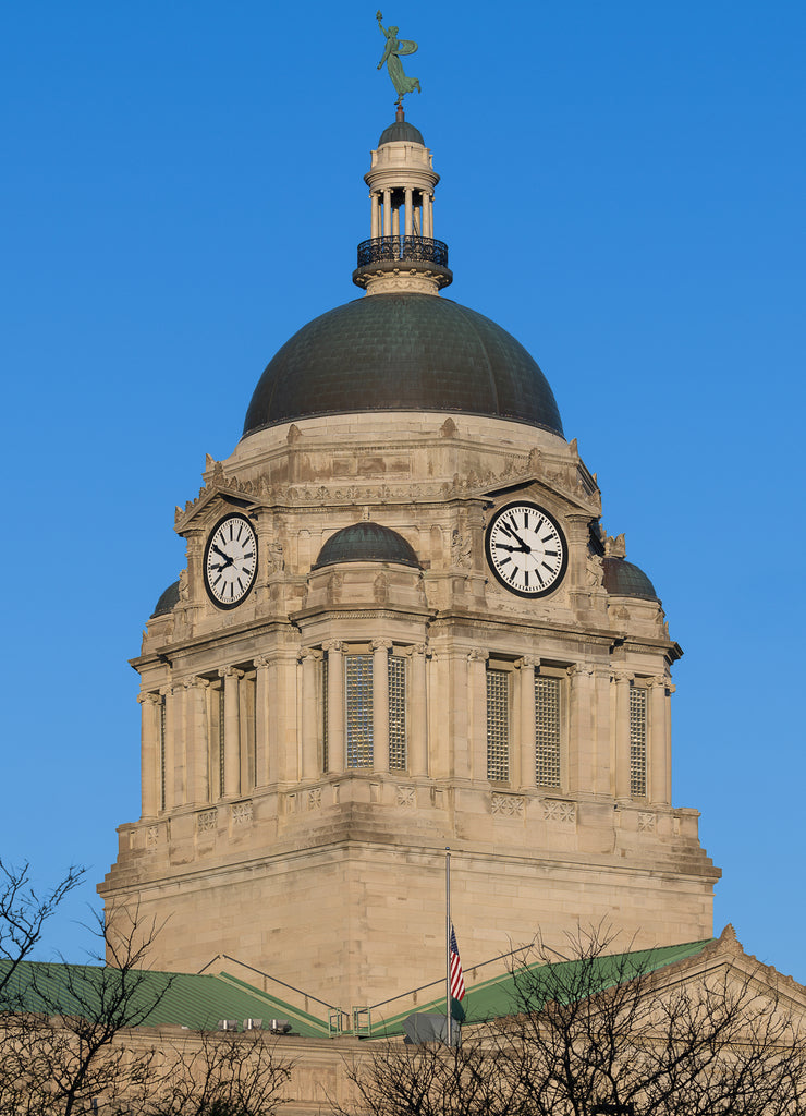 Clock tower of the Allen County Courthouse in Fort Wayne, Indiana