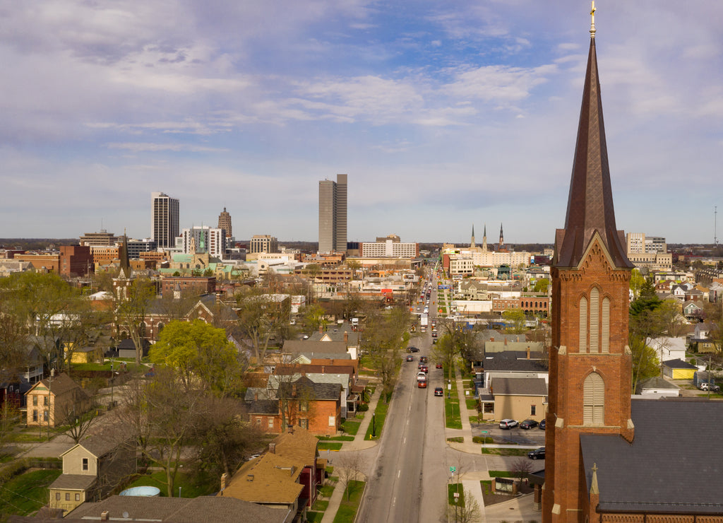 Buildings Streets and Homes in Fort Wayne Indiana