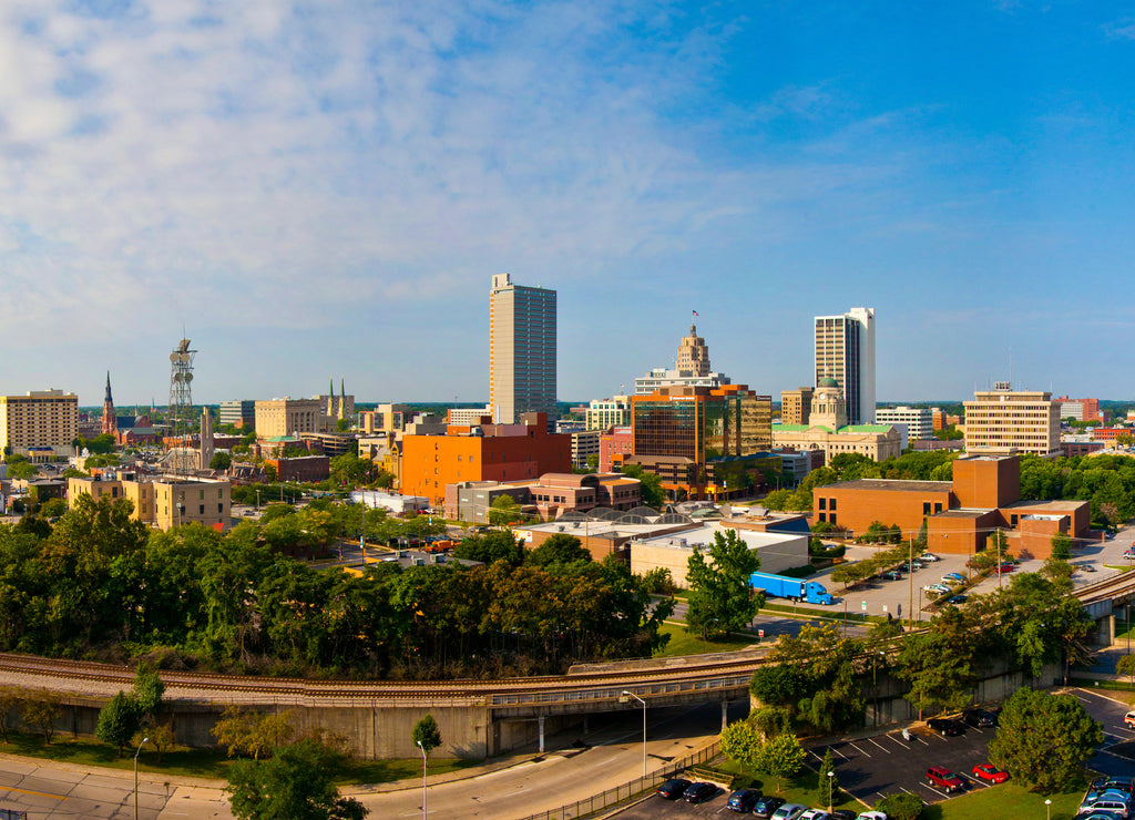 Fort Wayne Downtown Skyline Indiana