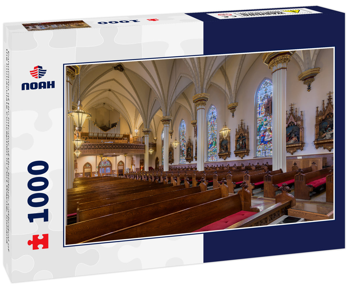 Panorama of the interior of the historic Cathedral of the Immaculate Conception in Fort Wayne, Indiana