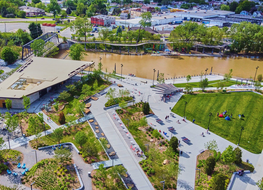 Promenade Park in Fort Wayne Indiana Aerial