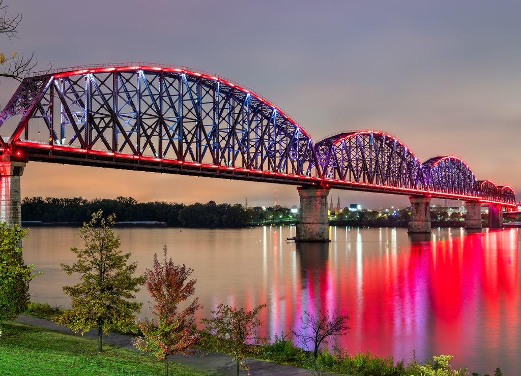 Big Four Bridge across Ohio River between Louisville, Kentucky and Jeffersonville, Indiana