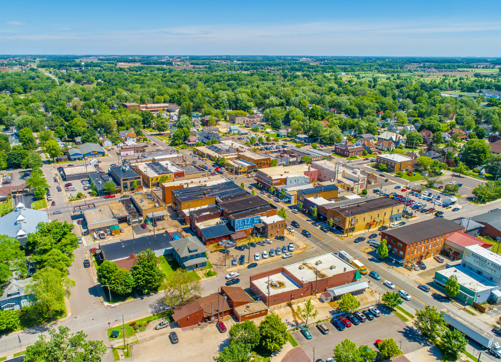 Small Town Indiana Aerial View - Nappanee, Indiana