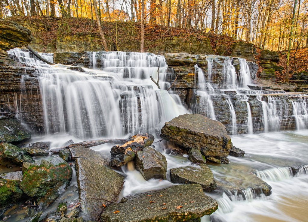 Brush Creek Falls Autumn Evening - Jennings County, Indiana