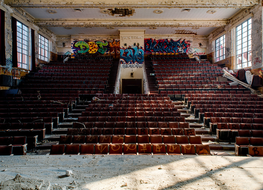 Derelict Theater - Abandoned Hoarce Mann High School - Gary, Indiana