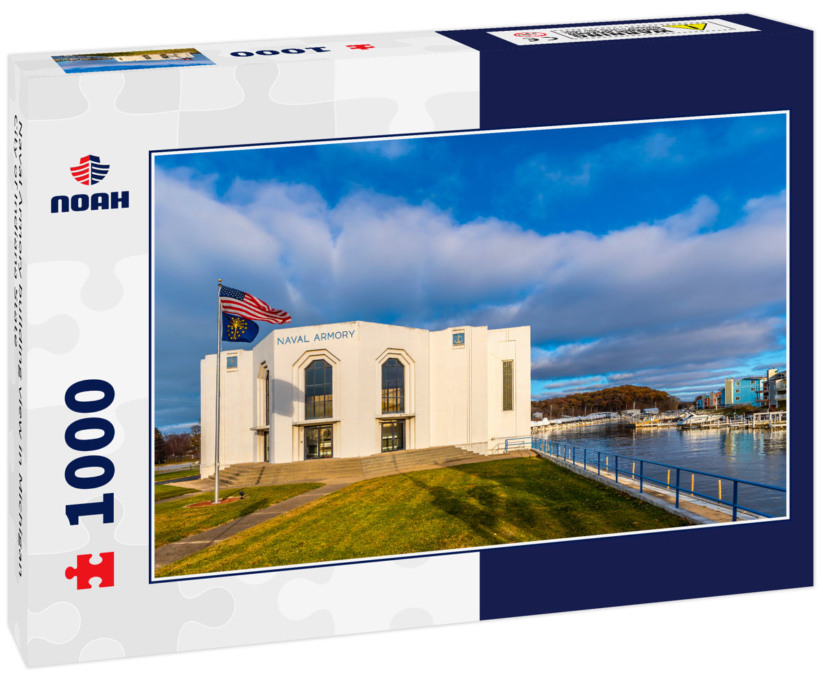 Naval Armory building view in Michigan City of Indiana State