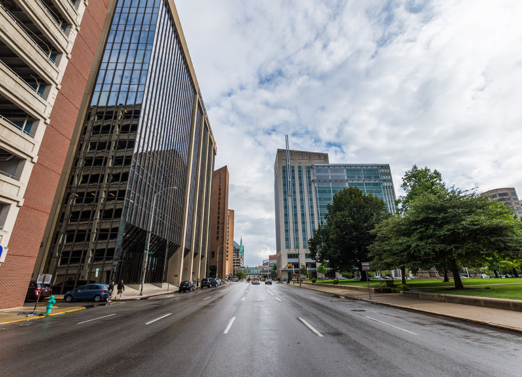 Architecture in Downtown Indianapolis Indiana During Summer