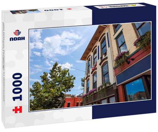 Old historic buildings in downtown Bloomington Indiana