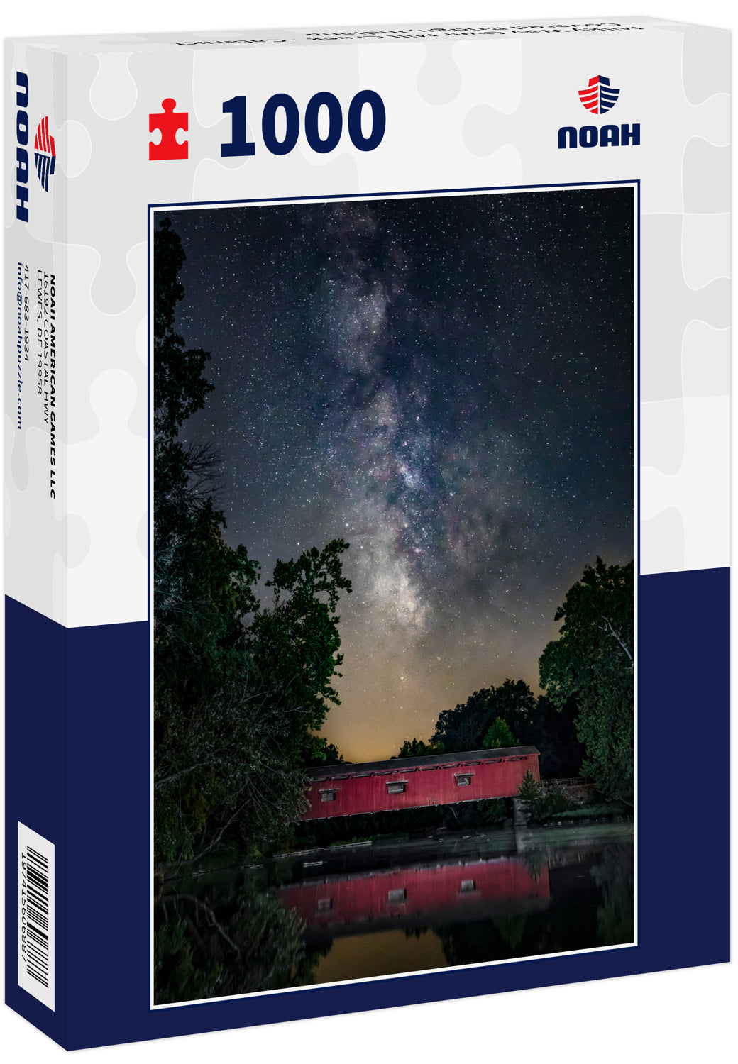 Milky Way Over Mill Creek - Cataract Covered Bridge, Indiana