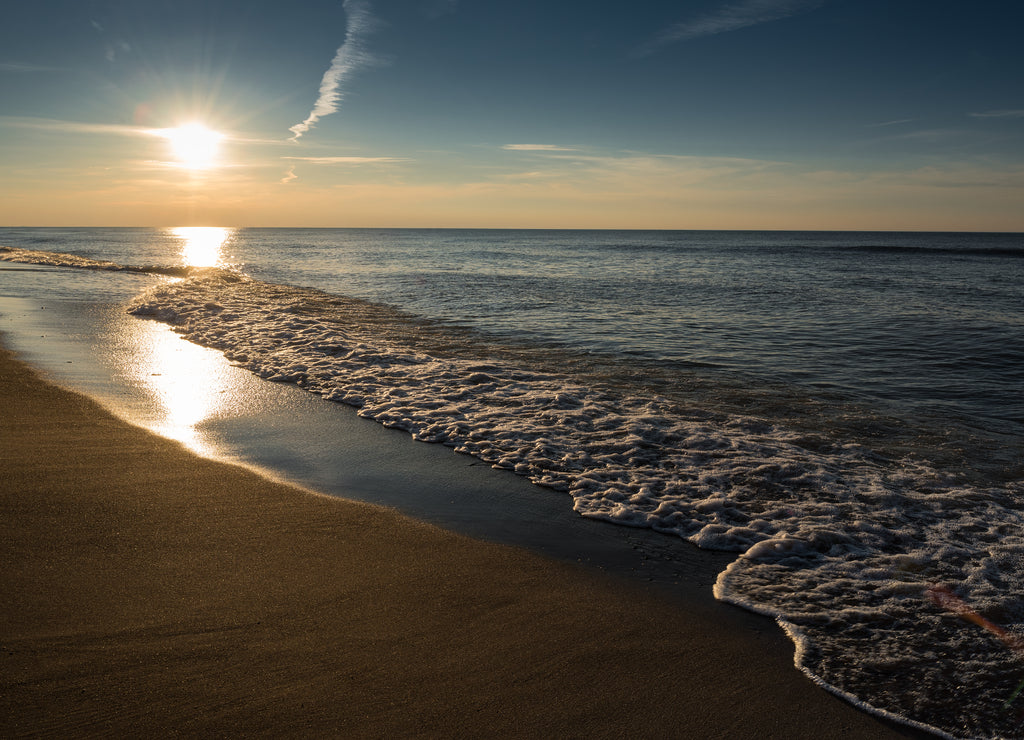 Indiana Dunes Sunset and Waves at Lake Michigan