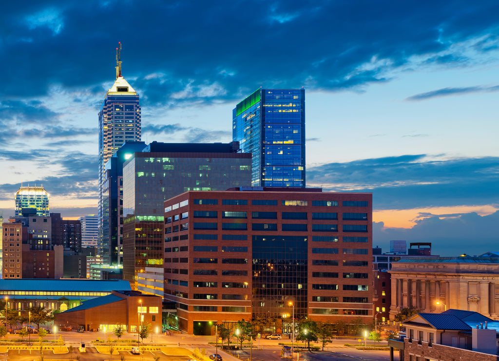 Indianapolis. Image of Indianapolis skyline at sunset