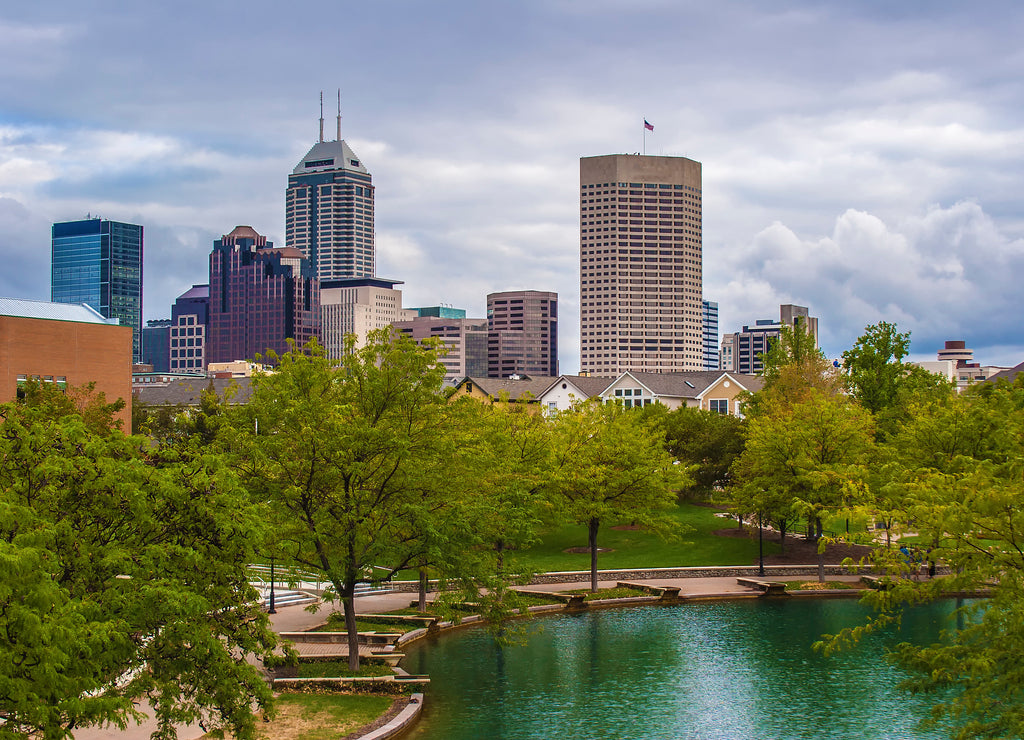 Indianapolis Indiana Skyline Canal