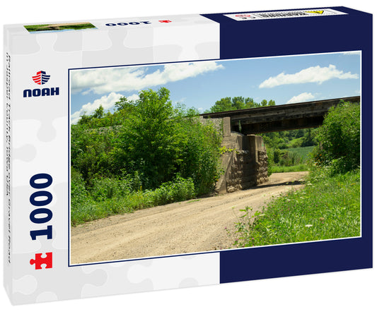 Railroad Track Bridge over Gravel Road in Jasper County, Iowa USA