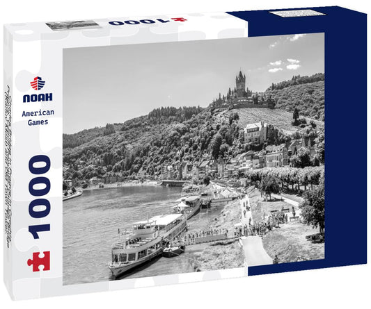 Noah Jigsaw Puzzle Charles Bridge in Prague in Czechia. Prague, Czech Republic. Charles Bridge (Karluv Most) and Old Town Tower. Vltava River and Charles Bridge in black white 1000 pieces