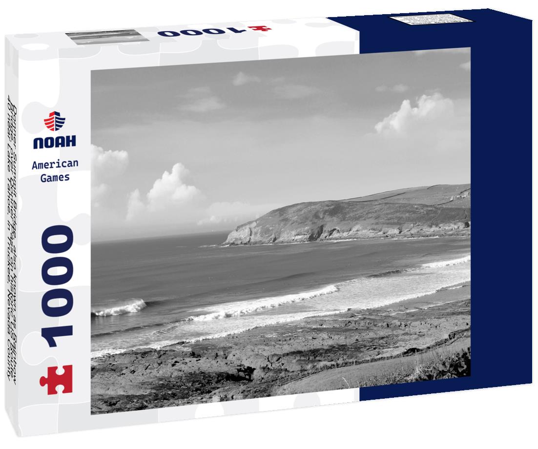 Noah Jigsaw Puzzle Donner Summit Bridge, also known as Rainbow Bridge, over Donner Pass on historic US Route 40 near Lake Tahoe, in Truckee, Nevada County, Northern California in black white 1000 pieces