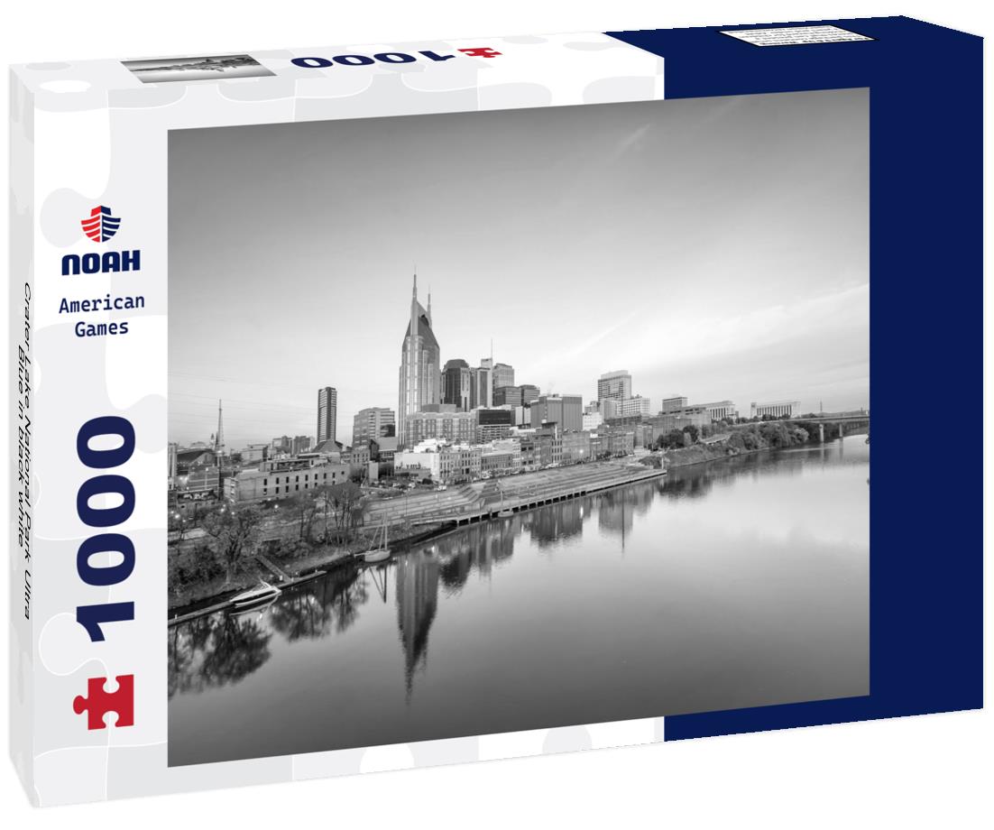 Noah Jigsaw Puzzle Crater Lake National Park Ultra Blue in black white 1000 pieces