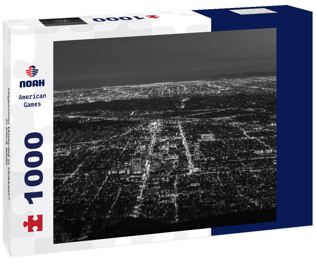 Noah Jigsaw Puzzle Hagoromo Waterfall in Hokkaido in black white 1000 pieces