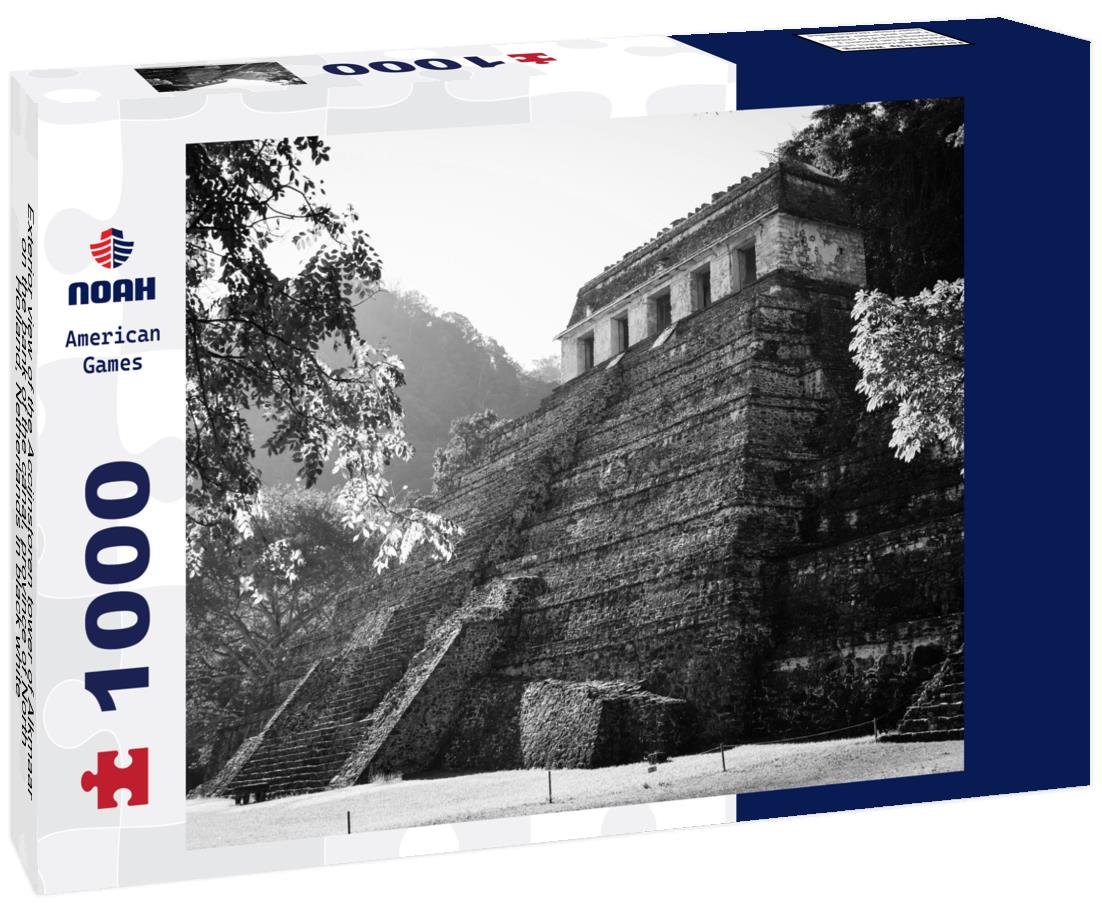 Noah Jigsaw Puzzle Exterior view of the Accijnstoren tower of Alkmaar on the bank of the canal, province of North Holland, Netherlands in black white 1000 pieces