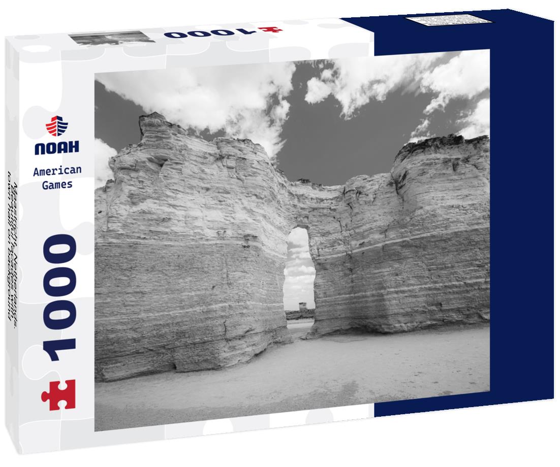 Noah Jigsaw Puzzle Maastricht, Netherlands. Beautiful facades with town hall on background in black white 1000 pieces