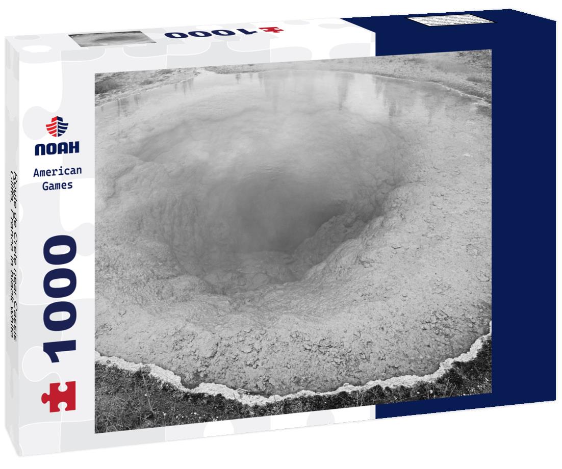 Noah Jigsaw Puzzle Route de Crete near Cassis, Cliffs, France in black white 1000 pieces